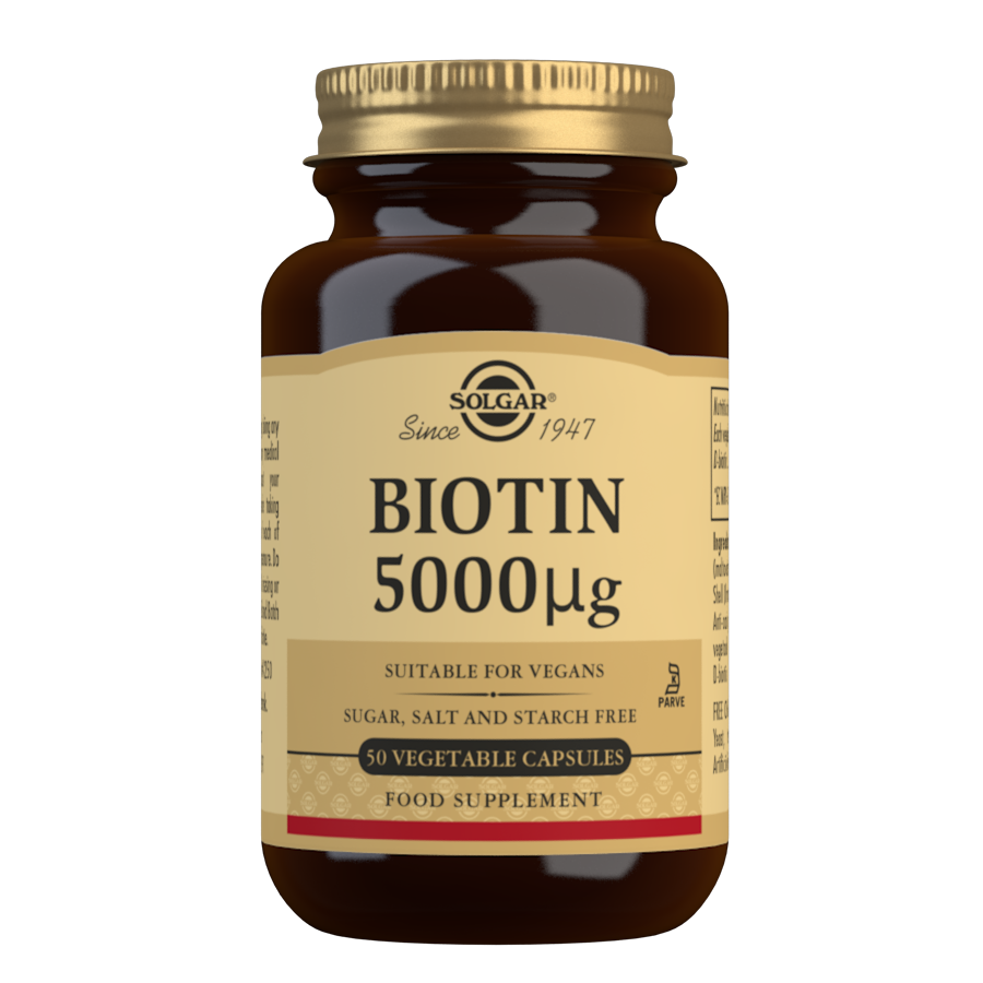 Biotin 5000 mcg Vegetable Capsules-Vitamins-Solgar